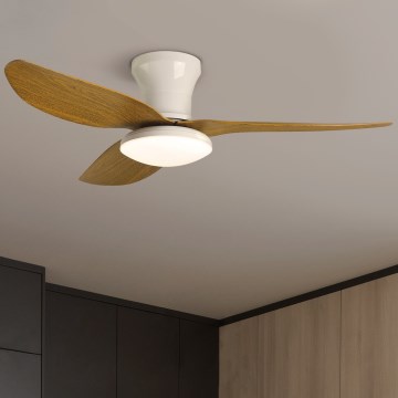 Brilagi - LED stropni ventilator s prigušivanjem svjetla LED/30W/230V 3000-6500K bijela/smeđa + daljinski upravljač