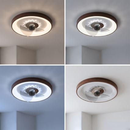 Brilagi - LED stropni ventilator s prigušavanjem LED/34W/230V 3000-6500K Ø 46 cm smeđi + daljinsko upravljanje