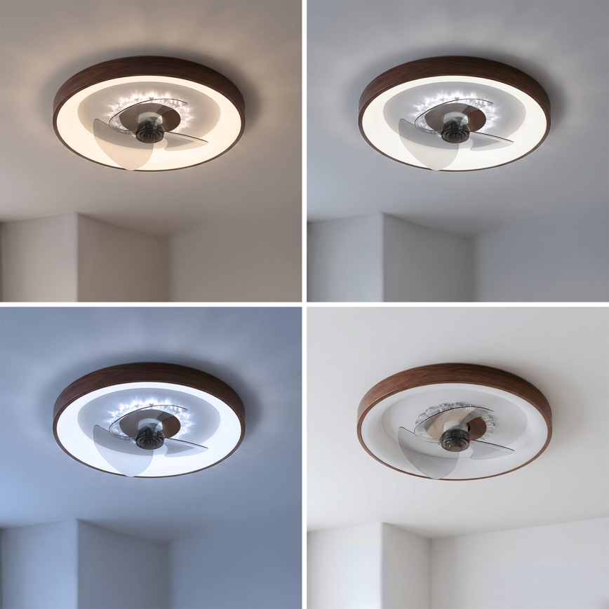 Brilagi - LED stropni ventilator s prigušavanjem LED/34W/230V 3000-6500K Ø 46 cm smeđi + daljinsko upravljanje