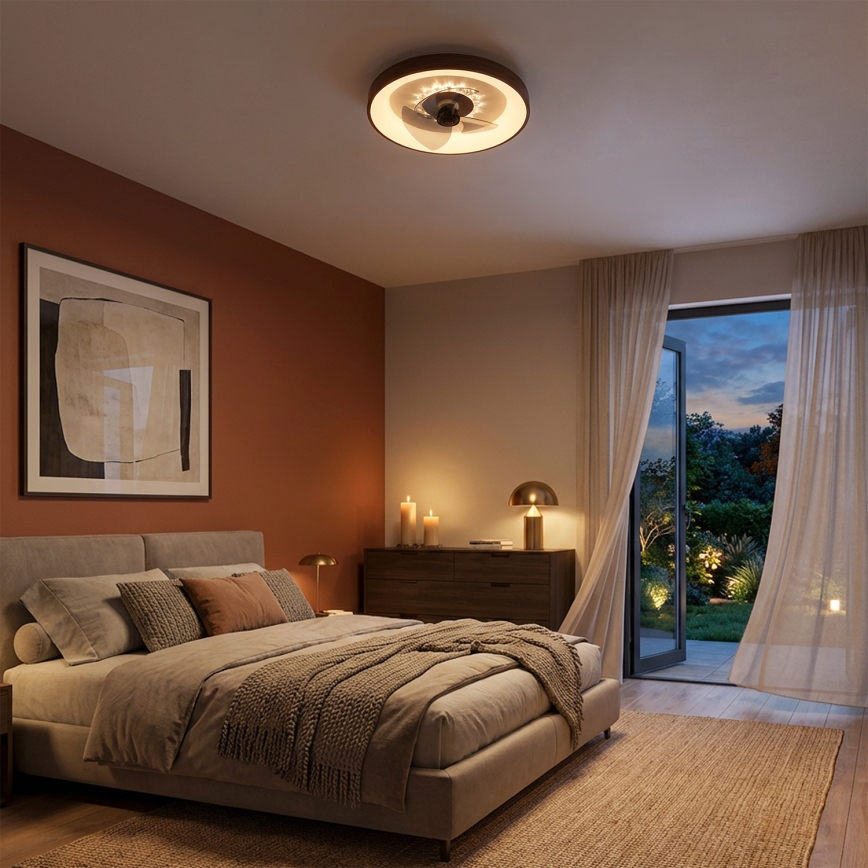 Brilagi - LED stropni ventilator s prigušavanjem LED/34W/230V 3000-6500K Ø 46 cm smeđi + daljinsko upravljanje