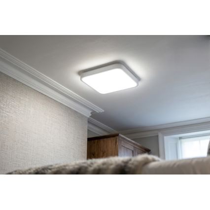 BRILAGI - LED kupaonska stropna svjetiljka sa senzorom ZENNA LED/24W/230V 34,5x34,5 cm IP44 bijela + daljinski upravljač