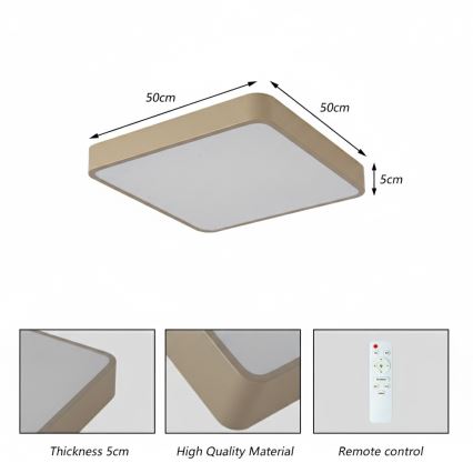 Brilagi - LED stropno svjetilo POOL/48W/230V 3000/4500/6000K 50x50 cm bež