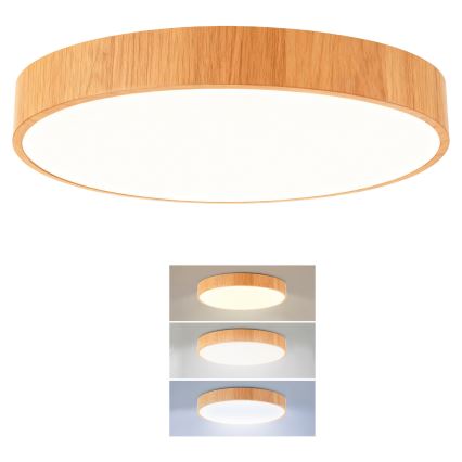 Brilagi - LED stropna svjetiljka POOL LED/48W/230V 3000/4000/6000K promjer 40 cm drveni dekor