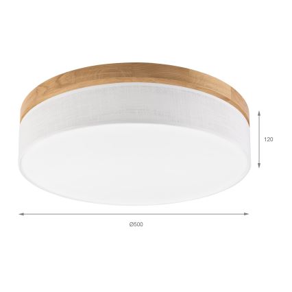 Brilagi - LED stropno svjetlo BELLADONNA LED/36W/230V Ø 50 cm bijela/hrast