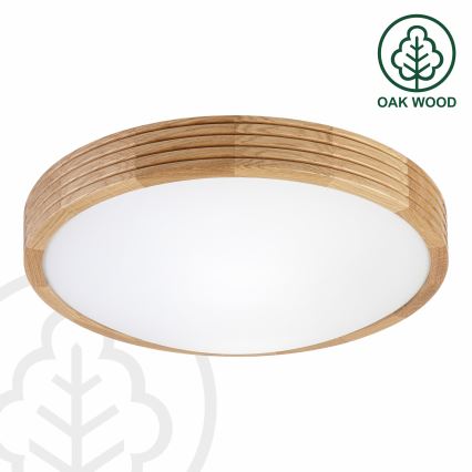 Brilagi - LED stropna svjetiljka CARVALHO MODERN SLIM 2xE27/60W/230V Ø 37,5 cm hrast