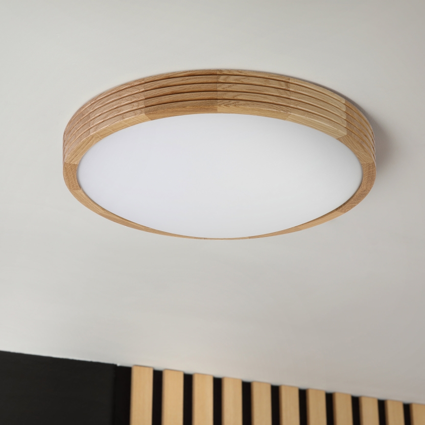 Brilagi - LED stropna svjetiljka CARVALHO MODERN SLIM 2xE27/60W/230V Ø 37,5 cm hrast