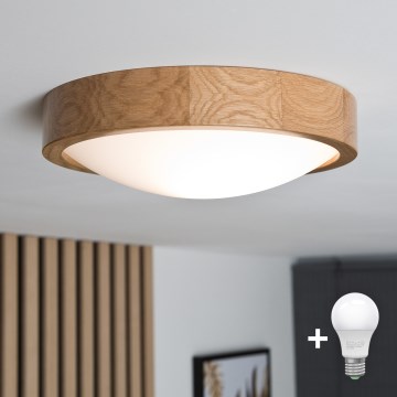 Brilagi - LED stropno svjetlo CARVALHO SLIM 1xE27/15W/230V hrast, Ø 27 cm