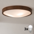 BRILAGI - LED stropno svjetlo CARVALHO SLIM 3xE27/15W/230V hrast/orah, promjer 47 cm