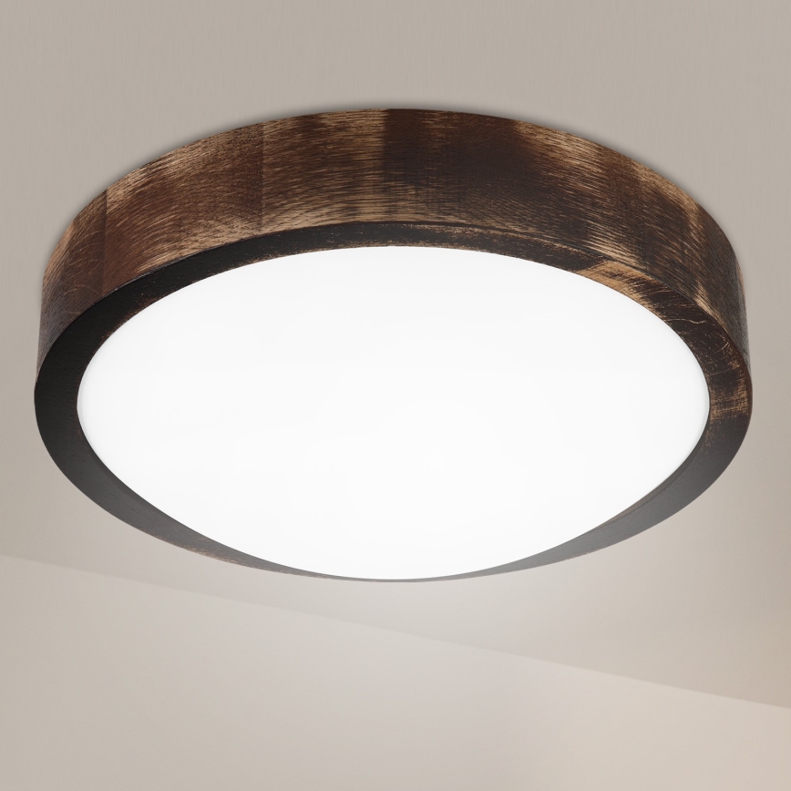 Brilagi - LED stropno svjetlo CARVALHO SLIM SMOKEY LED/20W/230V hrast, promjer 27,5 cm