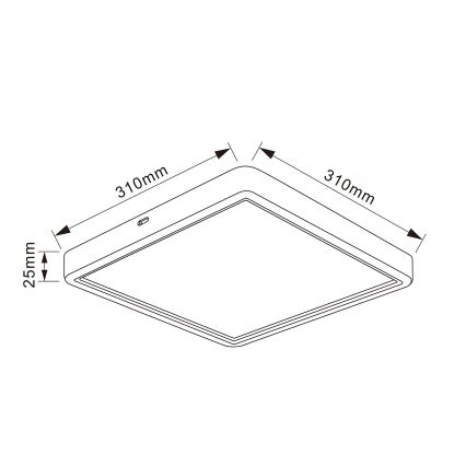 Brilagi - LED stropno svjetlo ESTELA SQUARE LED/24W/230V 31x31 cm crno