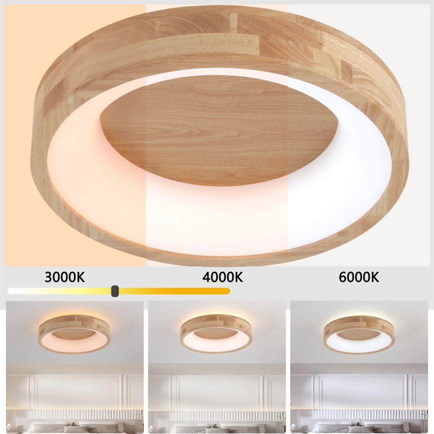 Brilagi - LED stropna svjetiljka FALCON WOOD LED/30W/230V 3000/4000/6000K Ø 45 cm drvo