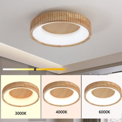 Brilagi - LED stropna svjetiljka FALCON WOOD MODERN LED/30W/230V 3000/4000/6000K Ø 45 cm drvo