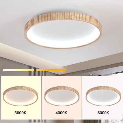 Brilagi - LED stropna svjetiljka FALCON WOOD MODERN LED/60W/230V 3000/4000/6000K promjer 80 cm drvo