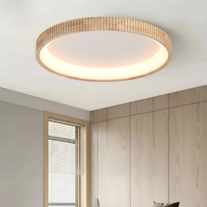 Brilagi - LED stropna svjetiljka FALCON WOOD MODERN LED/60W/230V 3000/4000/6000K promjer 80 cm drvo