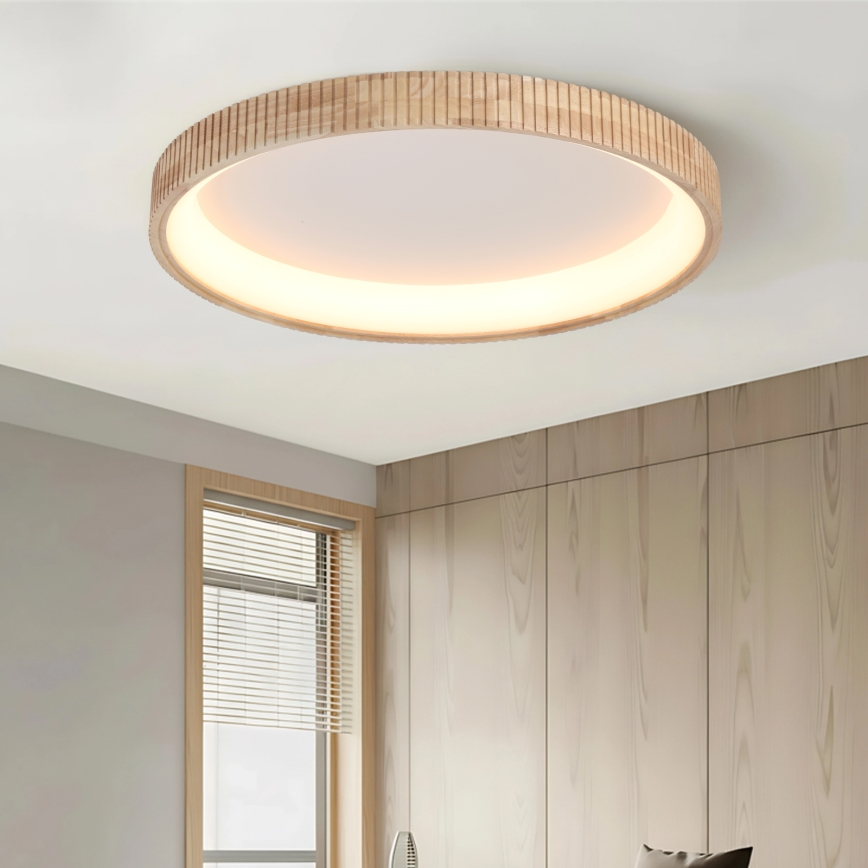 Brilagi - LED stropna svjetiljka FALCON WOOD MODERN LED/60W/230V 3000/4000/6000K promjer 80 cm drvo