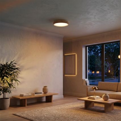 Brilagi - LED stropno svjetlo FLOCO LED/24W/230V, promjer 30 cm, drveni dekor/bijela