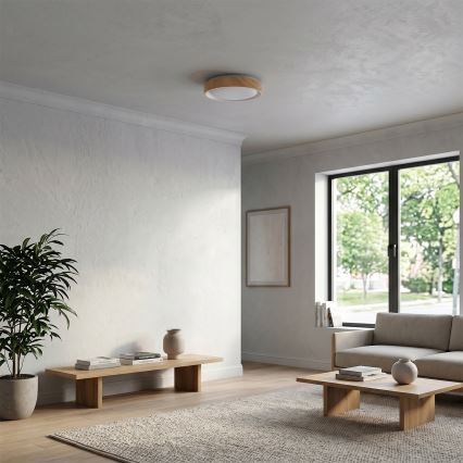 Brilagi - LED stropno svjetlo FLOCO LED/24W/230V, promjer 30 cm, drveni dekor/bijela