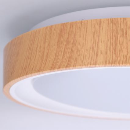 Brilagi - LED stropno svjetlo FLOCO LED/24W/230V, promjer 30 cm, drveni dekor/bijela