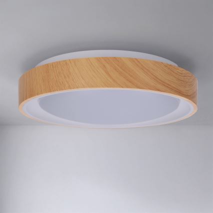Brilagi - LED stropno svjetlo FLOCO LED/24W/230V, promjer 30 cm, drveni dekor/bijela