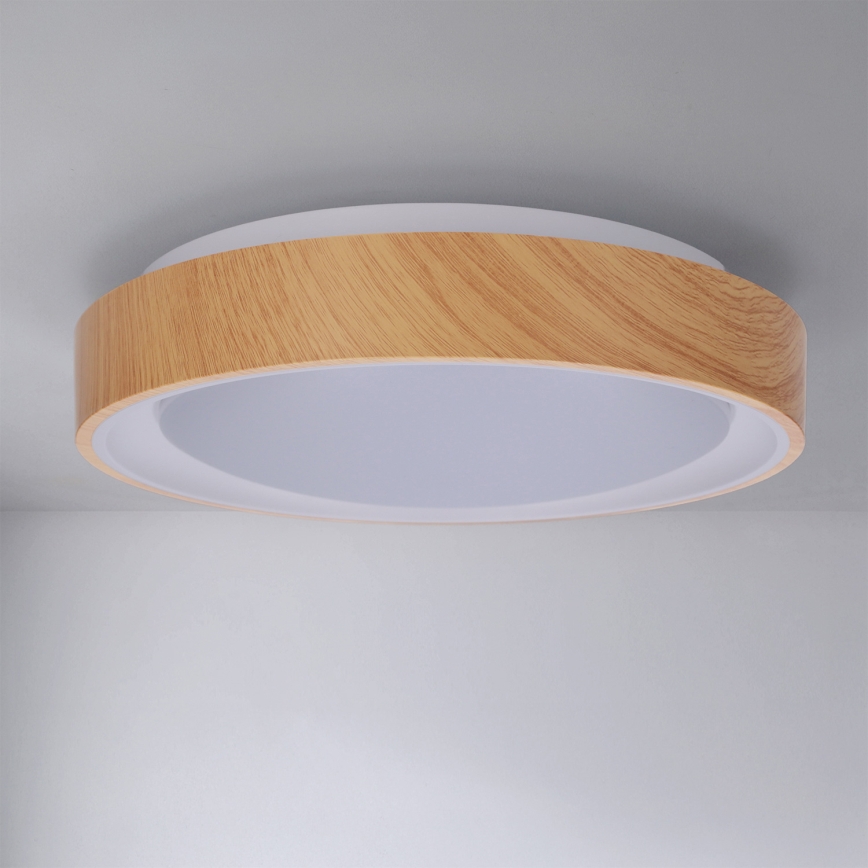 Brilagi - LED stropno svjetlo FLOCO LED/24W/230V, promjer 30 cm, drveni dekor/bijela