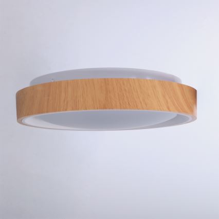 Brilagi - LED stropno svjetlo FLOCO LED/24W/230V, promjer 30 cm, drveni dekor/bijela
