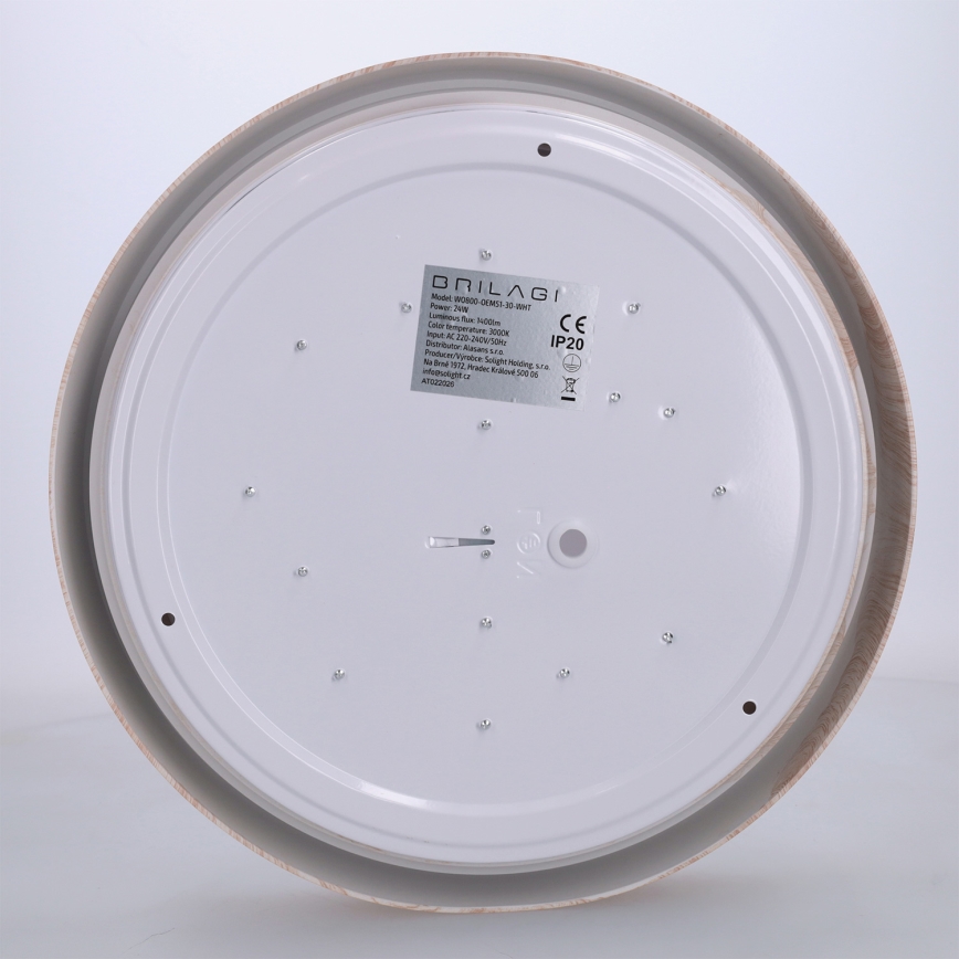 Brilagi - LED stropno svjetlo FLOCO LED/24W/230V, promjer 30 cm, drveni dekor/bijela