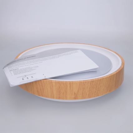 Brilagi - LED stropno svjetlo FLOCO LED/24W/230V, promjer 30 cm, drveni dekor/bijela