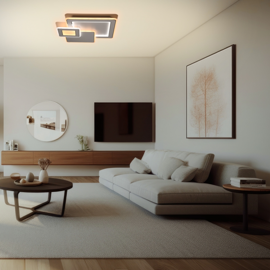 Brilagi - LED stropna svjetiljka s prigušivanjem MODERN LED/93W/230V 2700-6500K 48,5x48,5 cm + daljinski upravljač