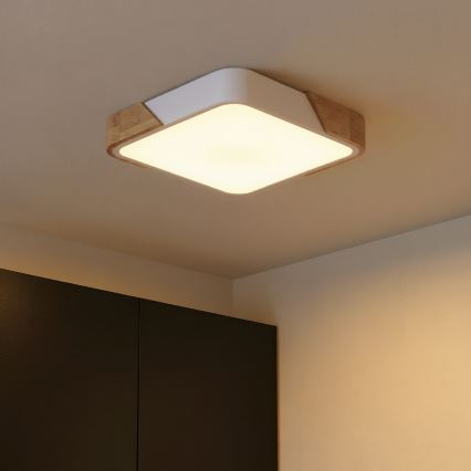 Brilagi - LED stropno svjetlo PILANA LED/24W/230V hrast/bijela 32x32 cm