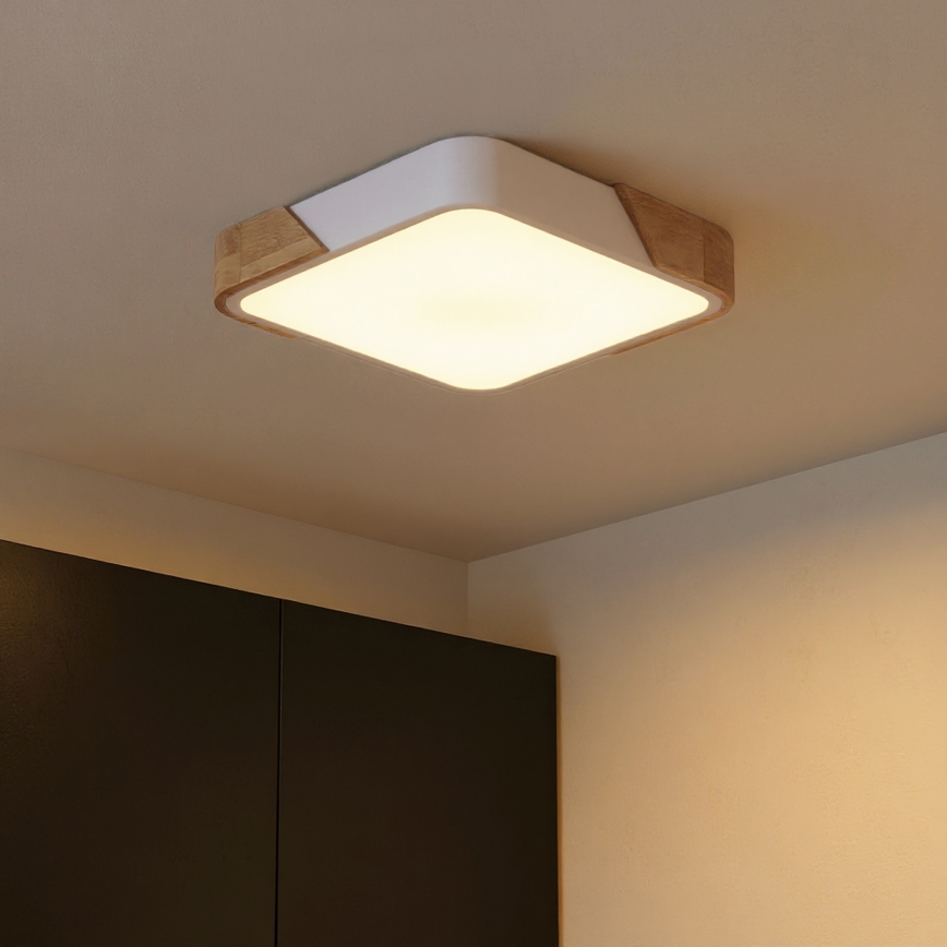 Brilagi - LED stropno svjetlo PILANA LED/24W/230V hrast/bijela 32x32 cm
