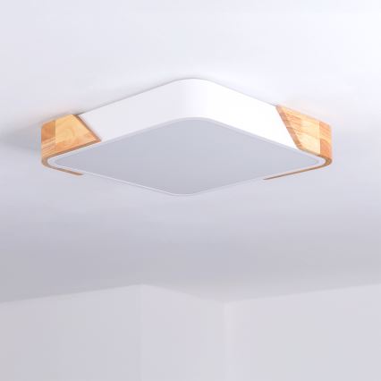 Brilagi - LED stropno svjetlo PILANA LED/24W/230V hrast/bijela 32x32 cm