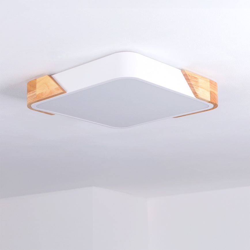 Brilagi - LED stropno svjetlo PILANA LED/24W/230V hrast/bijela 32x32 cm