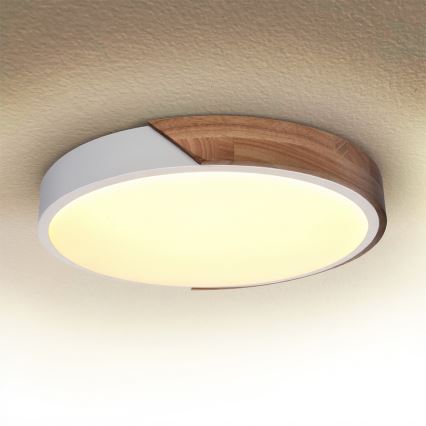 Brilagi - LED stropno svjetlo PILANA LED/24W/230V hrast/bijela pr. 30 cm