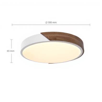 Brilagi - LED stropno svjetlo PILANA LED/24W/230V hrast/bijela pr. 30 cm