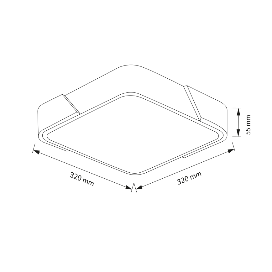 Brilagi - LED stropno svjetlo PILANA LED/24W/230V hrast/crna 32x32 cm