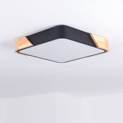 Brilagi - LED stropno svjetlo PILANA LED/24W/230V hrast/crna 32x32 cm