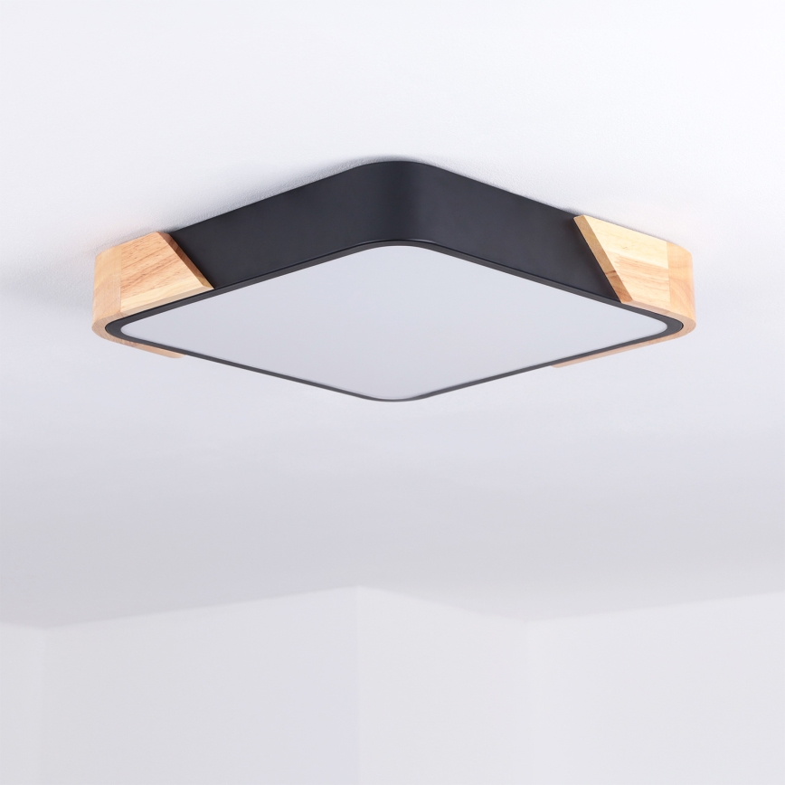 Brilagi - LED stropno svjetlo PILANA LED/24W/230V hrast/crna 32x32 cm