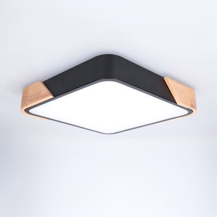 Brilagi - LED stropno svjetlo PILANA LED/24W/230V hrast/crna 32x32 cm
