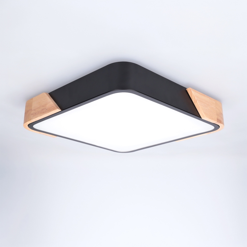 Brilagi - LED stropno svjetlo PILANA LED/24W/230V hrast/crna 32x32 cm