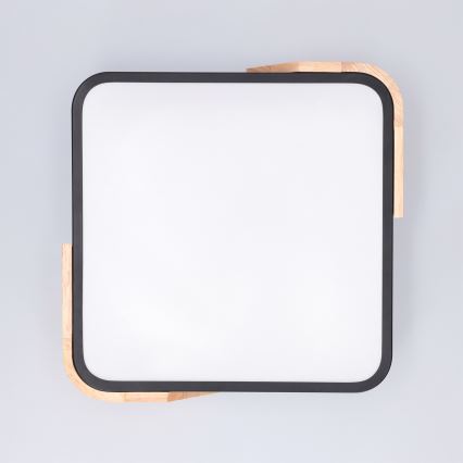 Brilagi - LED stropno svjetlo PILANA LED/24W/230V hrast/crna 32x32 cm
