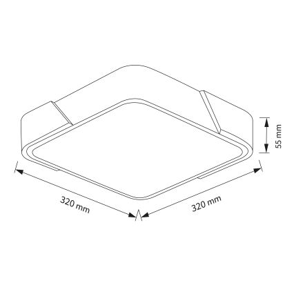 Brilagi - LED stropno svjetlo PILANA LED/24W/230V hrast/crna 32x32 cm