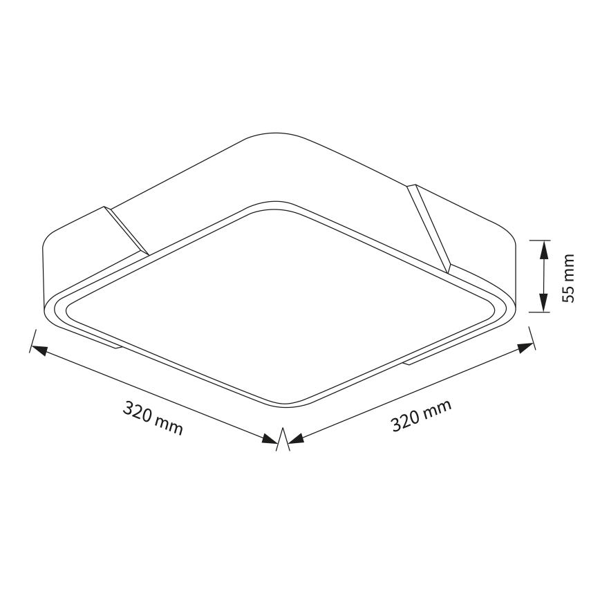 Brilagi - LED stropno svjetlo PILANA LED/24W/230V hrast/crna 32x32 cm