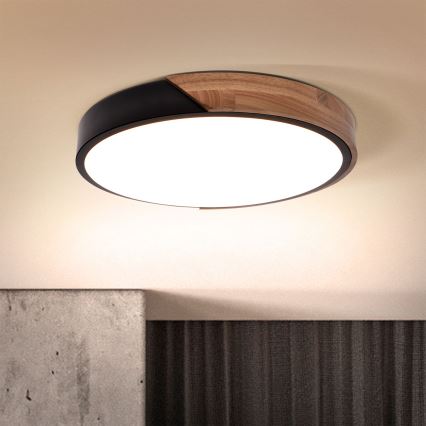 Brilagi - LED stropna svjetiljka s prigušivanjem PILANA LED/48W/230V 3000-6500K hrast promjer 40 cm + daljinski upravljač
