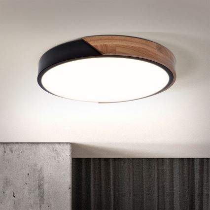 Brilagi - LED stropna svjetiljka s prigušivanjem PILANA LED/48W/230V 3000-6500K hrast promjer 40 cm + daljinski upravljač