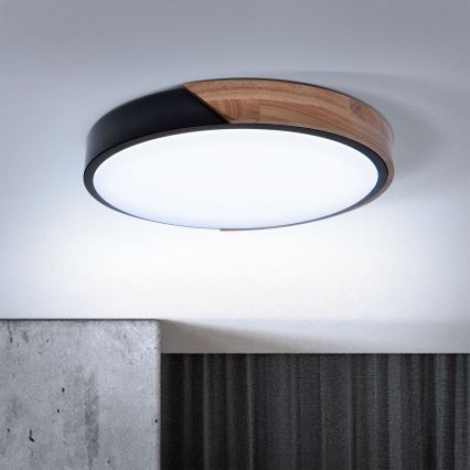 Brilagi - LED stropna svjetiljka s prigušivanjem PILANA LED/48W/230V 3000-6500K hrast promjer 40 cm + daljinski upravljač