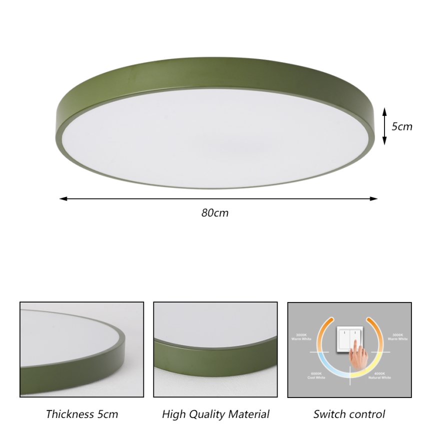 Brilagi - LED stropno svjetlo POOL LED/100W/230V 3000/4000/6000K Ø 80 cm, zelena