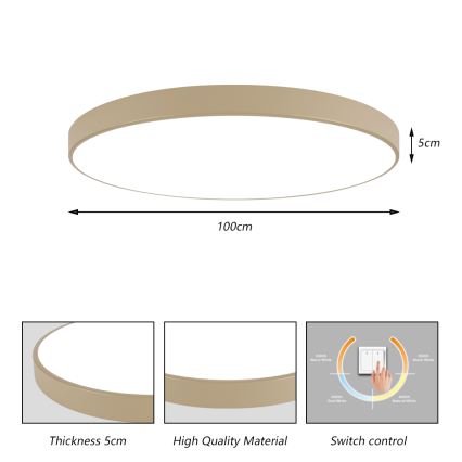 Brilagi - LED stropna svjetiljka POOL LED/128W/230V 3000/4000/6000K promjer 100 cm bež