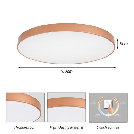 BRILAGI - LED stropna svjetiljka POOL LED/128W/230V 3000/4000/6000K pr. 100 cm bakrena