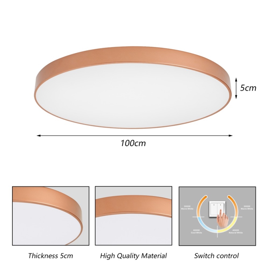BRILAGI - LED stropna svjetiljka POOL LED/128W/230V 3000/4000/6000K pr. 100 cm bakrena