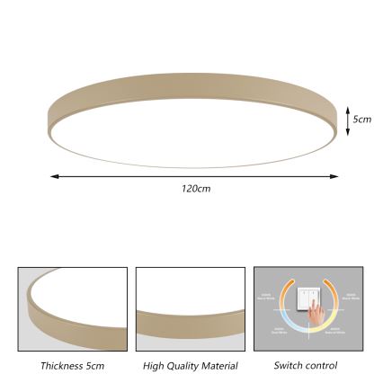 Brilagi - LED stropna svjetiljka POOL LED/180W/230V 3000/4000/6000K Ø 120 cm bež